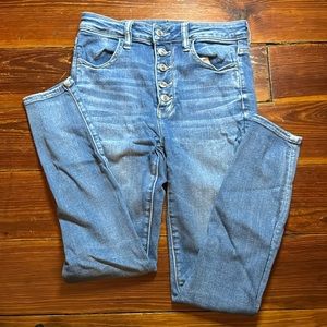 Super high rise button up jegging